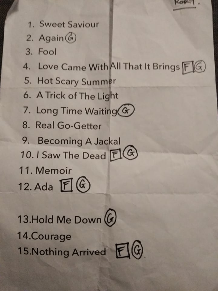 Setlist Bruxelles